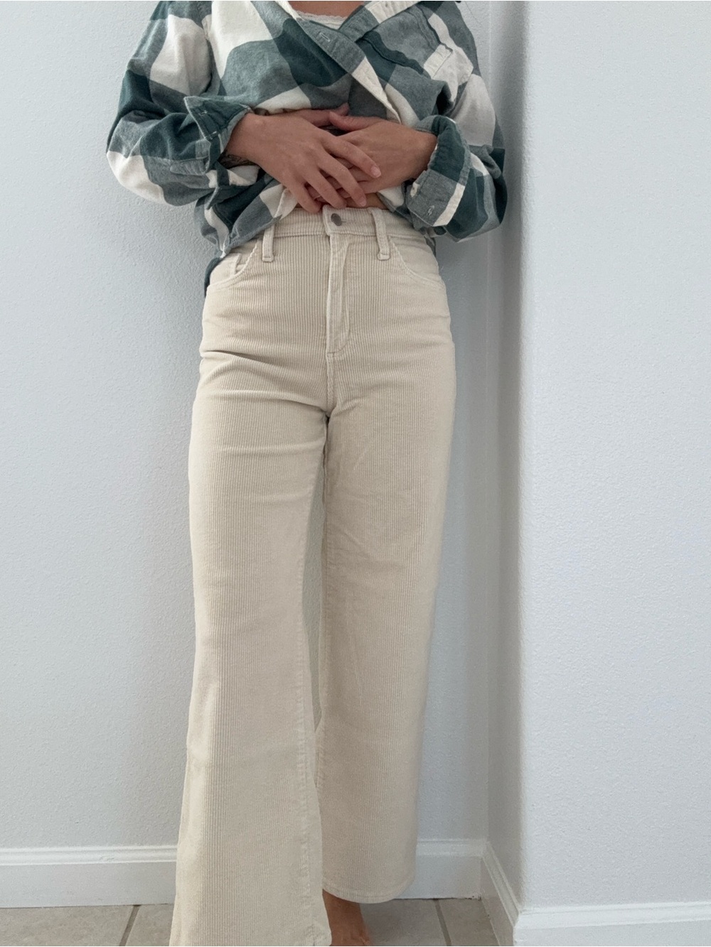 Universal Thread High Rise Wide Leg Corduroy Pants Cream